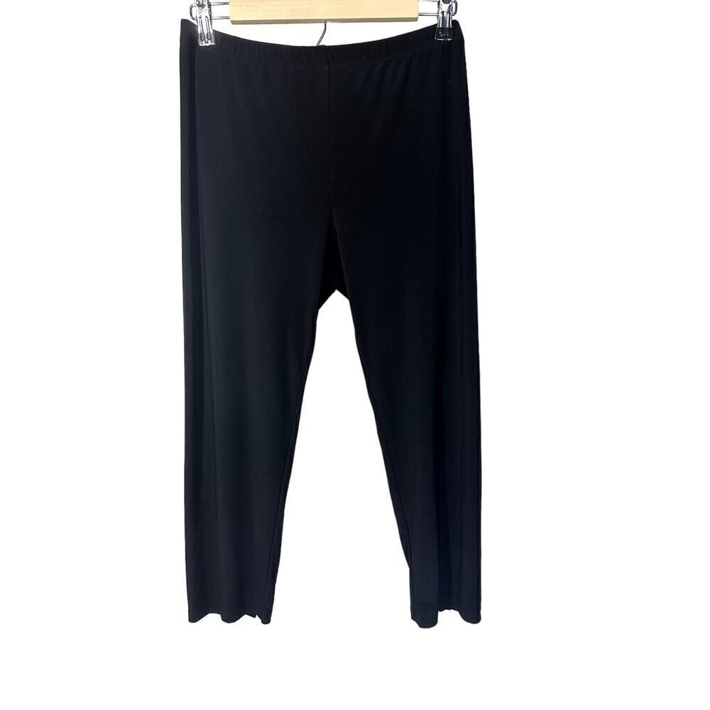 BALI Women's Bow Hem Stretch Cropped Capri Leggings Black Size Small